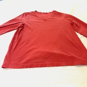 Eddie Bauer Women’s Long Sleeve V-Neck T-Shirt Salmon Colored XL Tall